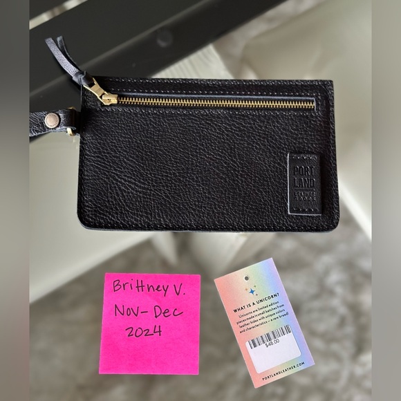 Rare!! Pebbled Black Adriana Pouch Portland Leather Goods - Picture 3 of 3